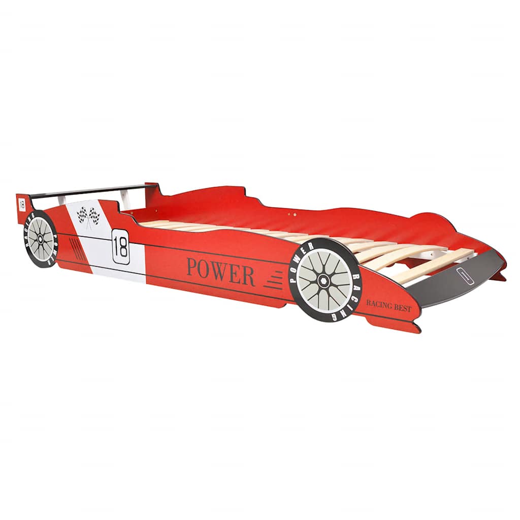 Children's LED Race Car Bed 90x200 cm Red