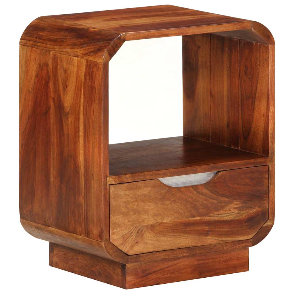 Nightstand with Drawer Solid Acacia Wood 40x30x50 cm