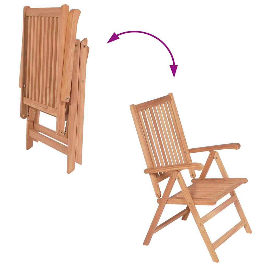 Reclining Garden Chairs 2 pcs Solid Teak Wood