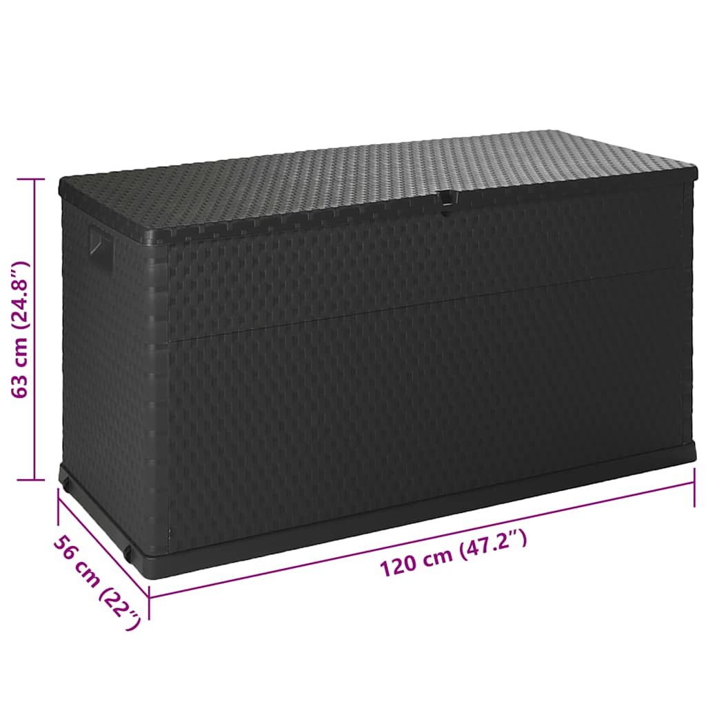 Garden Storage Box Anthracite 120x56x63 cm PP Rattan