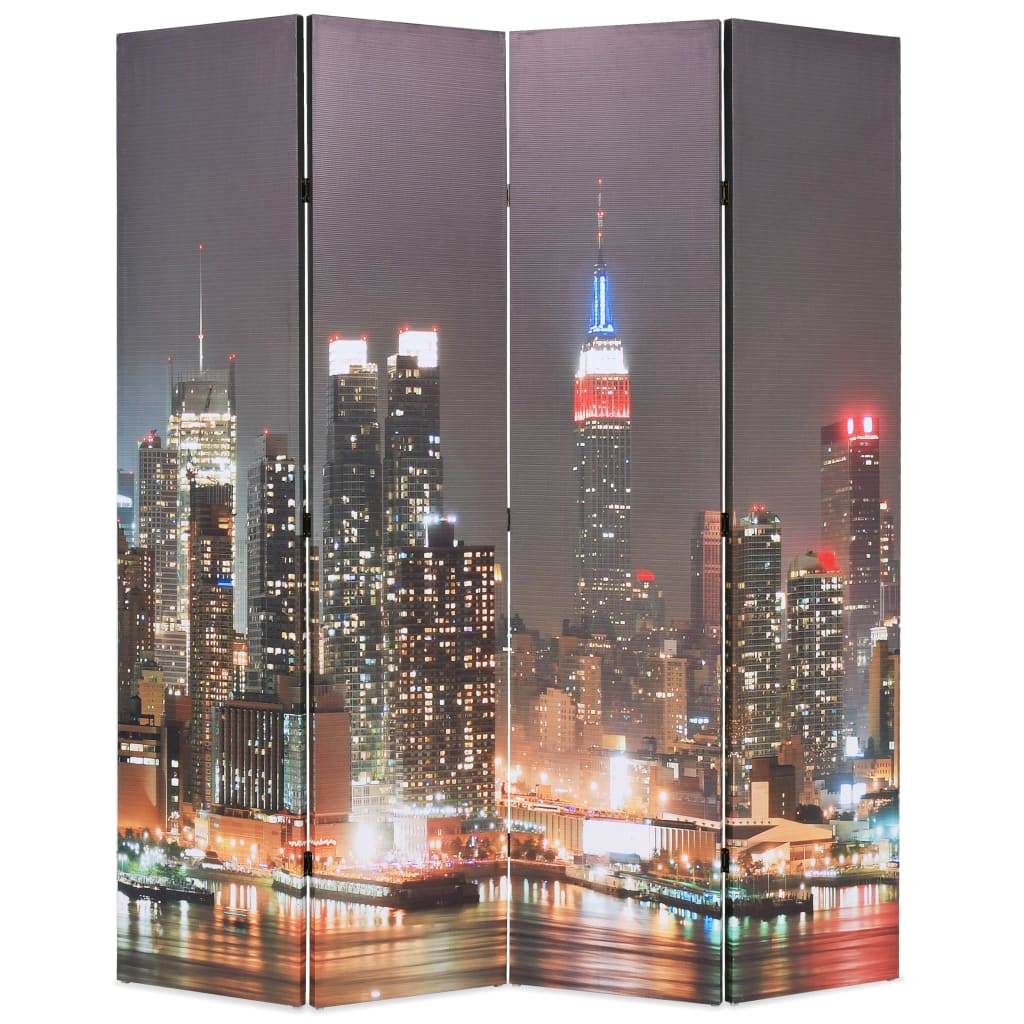 Folding Room Divider 160x170 cm New York by Night