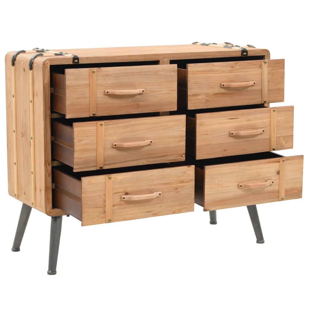 Drawer Cabinet Solid Fir Wood 91x35x73 cm