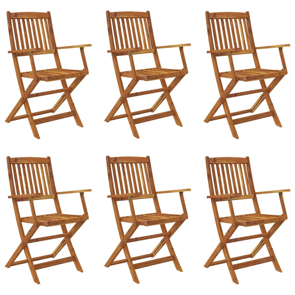 7 Piece Folding Outdoor Dining Set Solid Acacia Wood