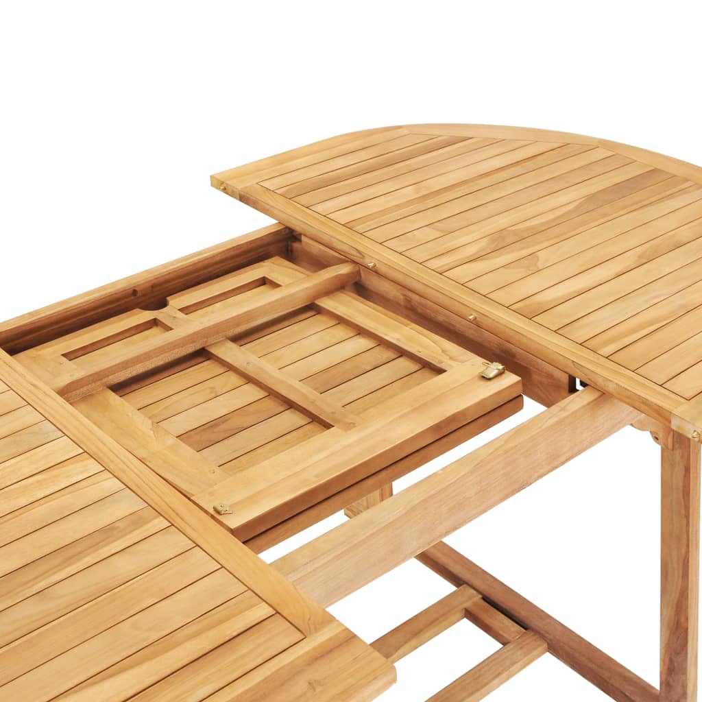 7 Piece Outdoor Dining Set 150-200x100x75 cm Solid Teak Wood
