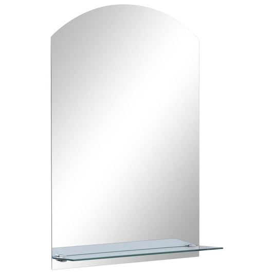 Wall Mirror With Shelf Tempered Glass
