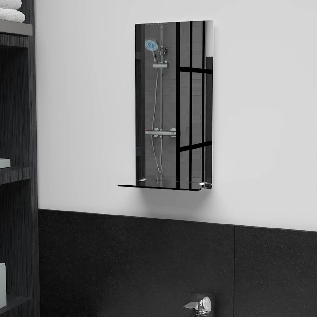 Wall Mirror With Shelf Tempered Glass