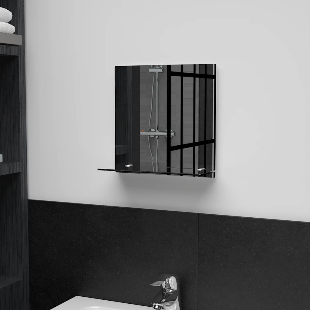 Wall Mirror With Shelf Tempered Glass