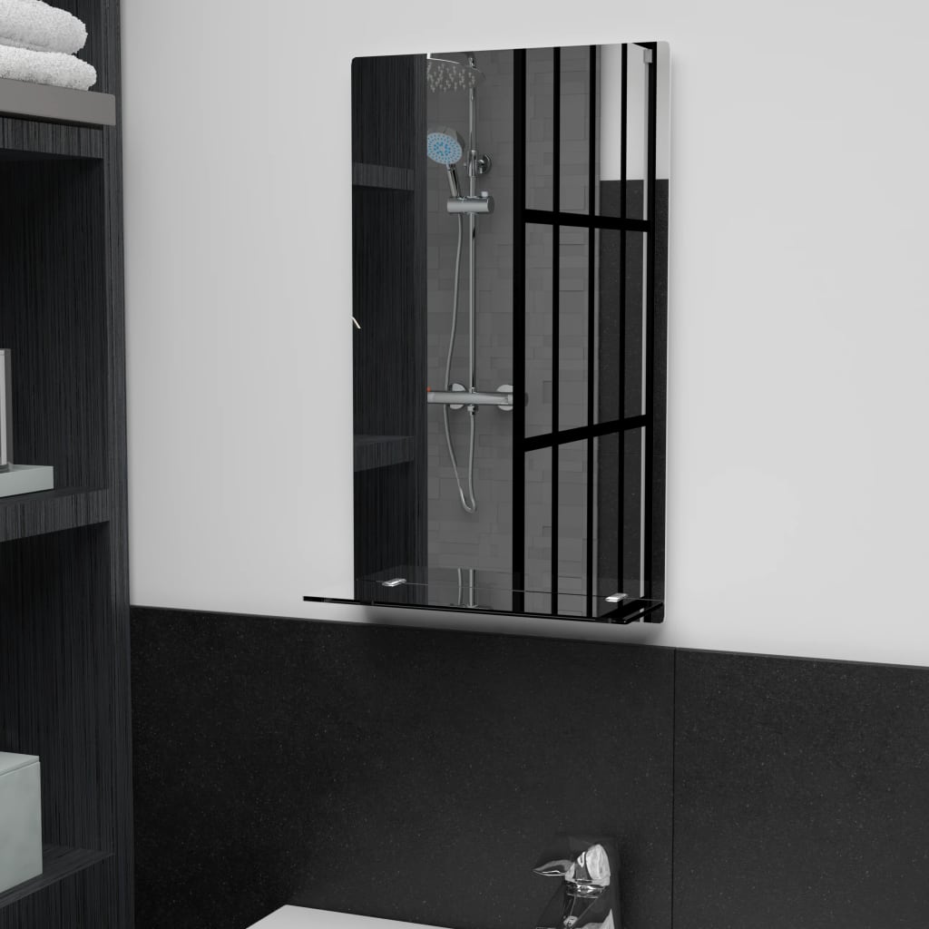 Wall Mirror With Shelf Tempered Glass