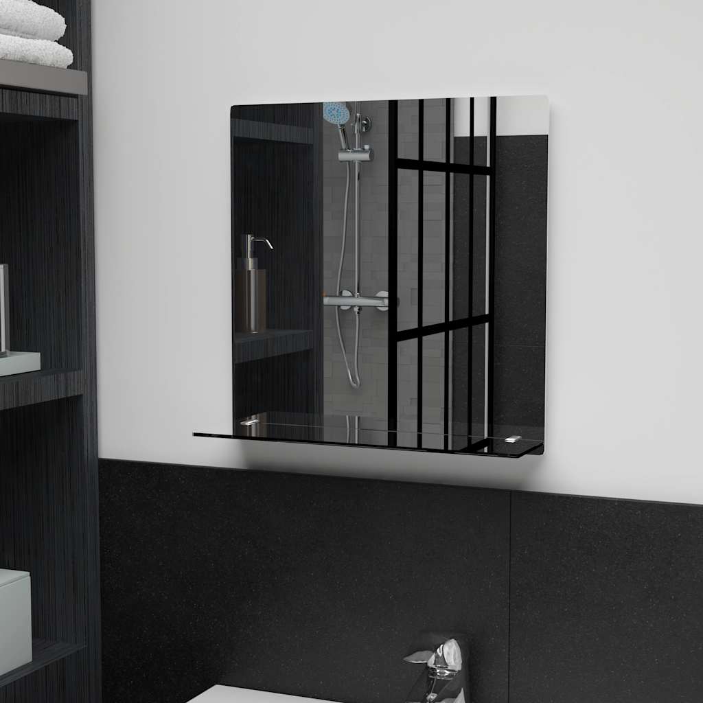 Wall Mirror With Shelf Tempered Glass