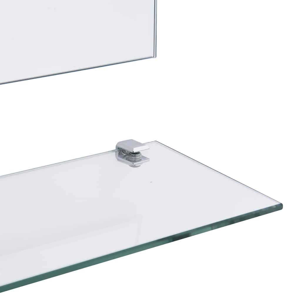 Wall Mirror With 5 Shelves Silver 50X60 Cm