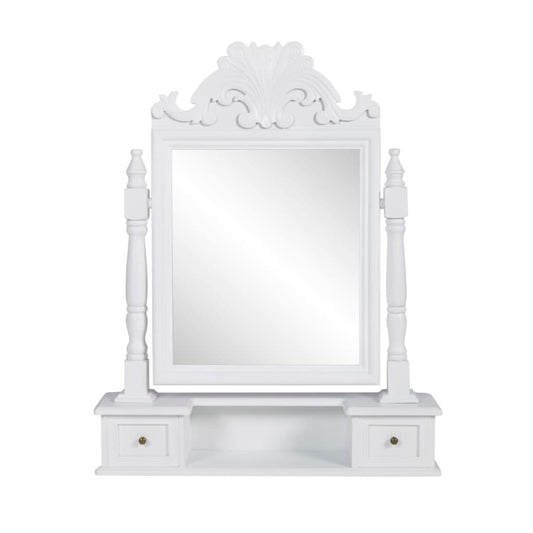 Vanity Makeup Table With Rectangular Swing Mirror Mdf