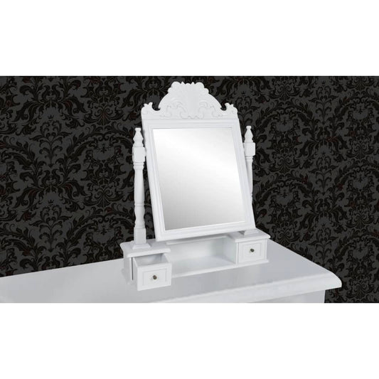 Vanity Makeup Table With Rectangular Swing Mirror Mdf