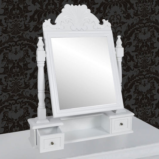 Vanity Makeup Table With Rectangular Swing Mirror Mdf