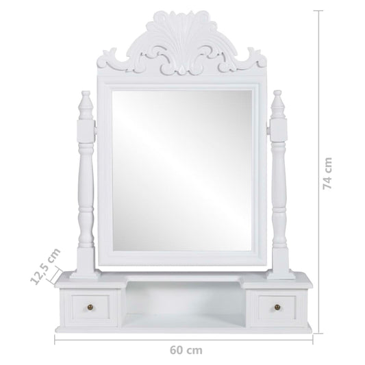 Vanity Makeup Table With Rectangular Swing Mirror Mdf