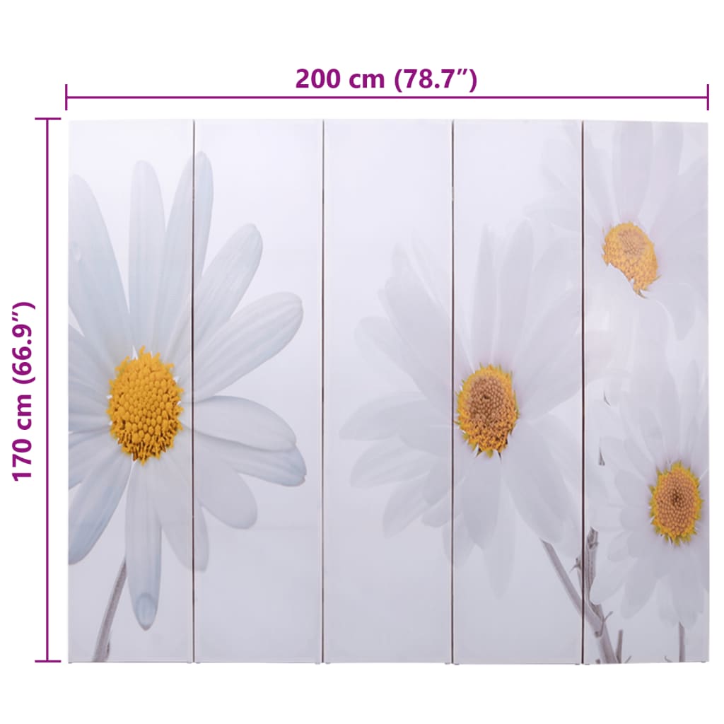Folding Room Divider 200x170 cm Flower