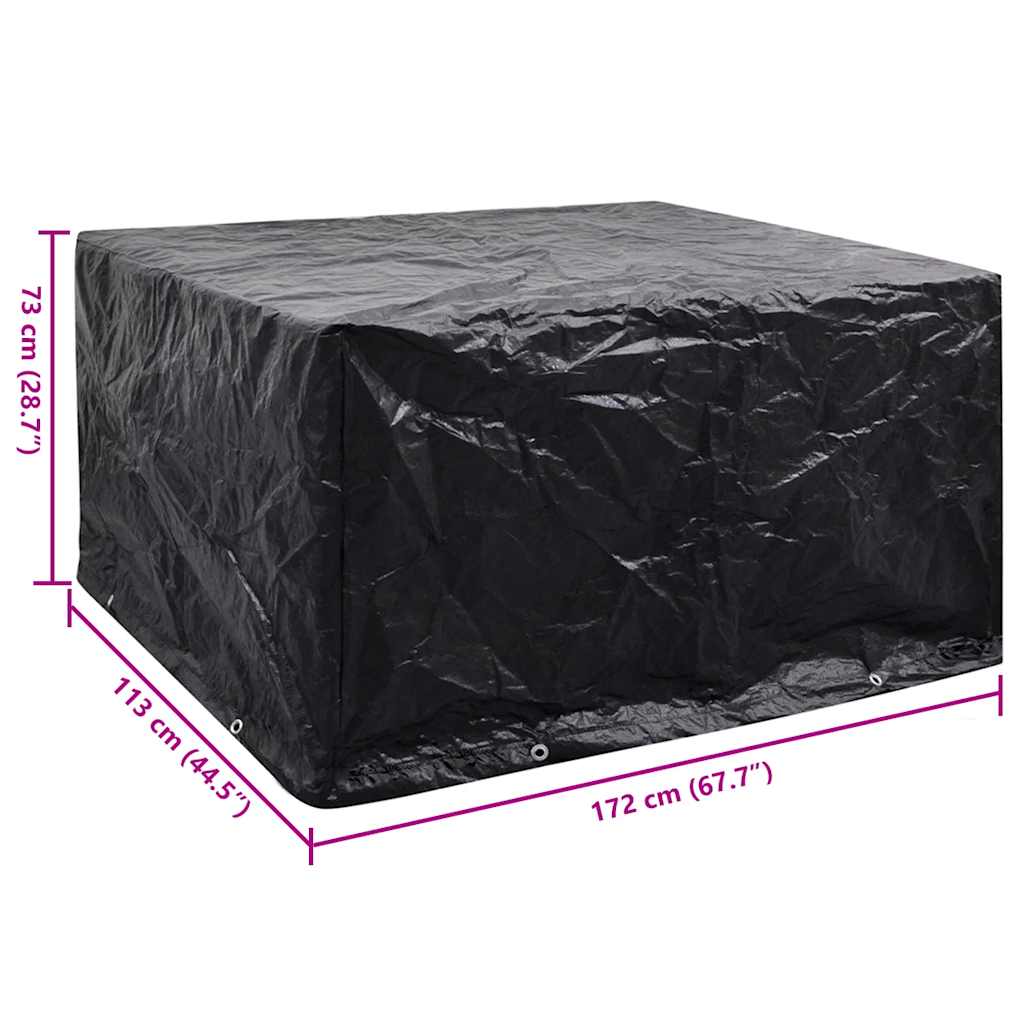 Garden Furniture Cover 6 Person Poly Rattan Set 8 Eyelets 172 x 113cm