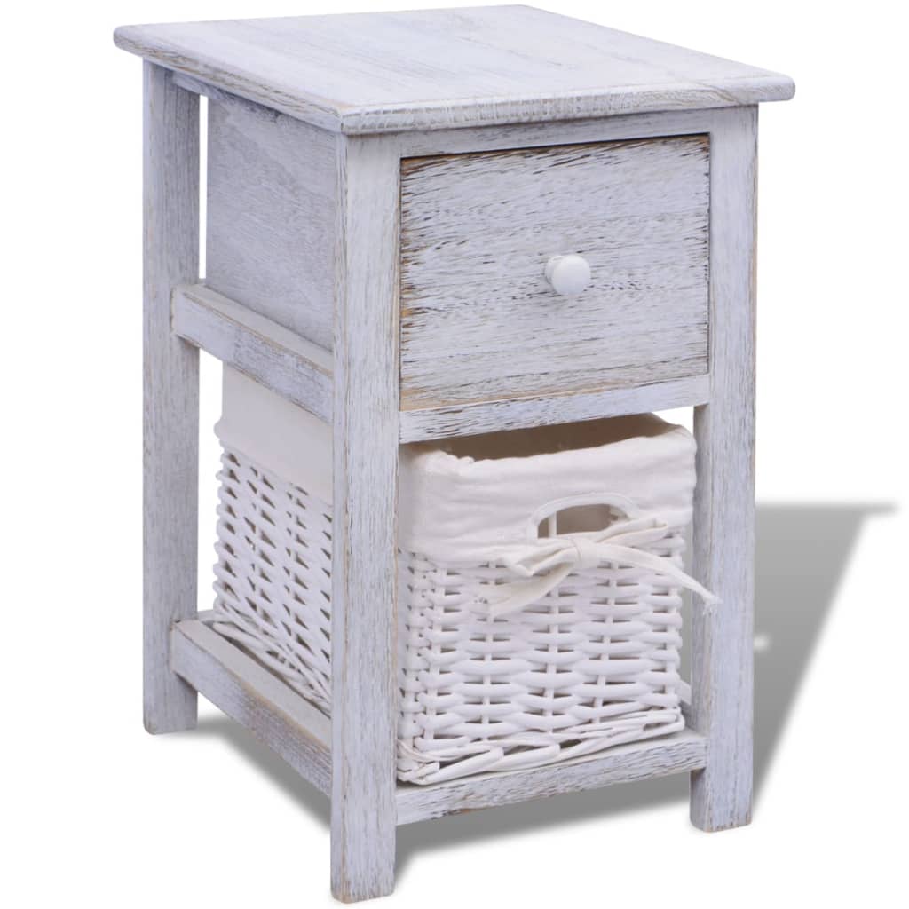 Bedside Cabinet Wood White