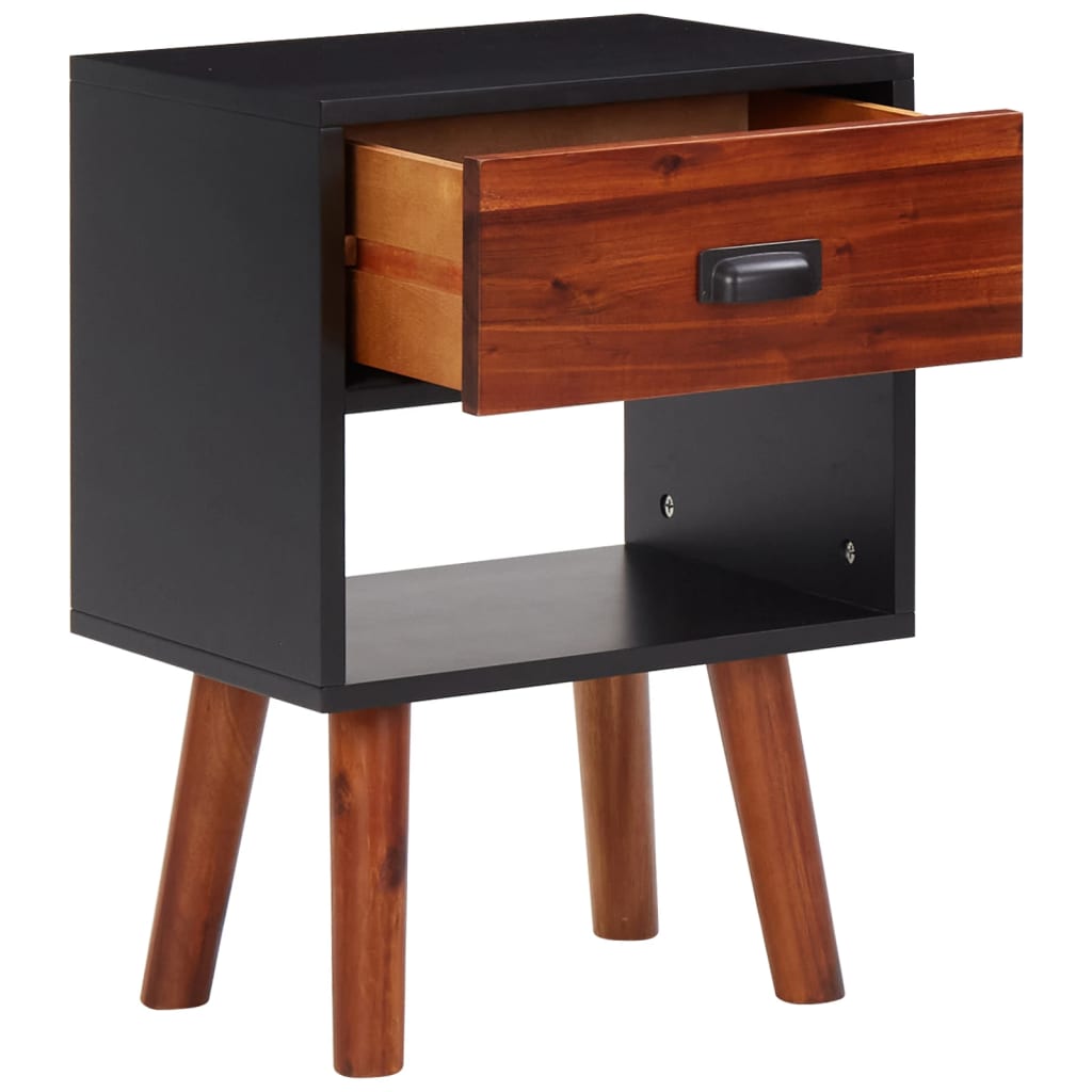 Solid Acacia Wood Bedside Cabinet 40x30x57 cm