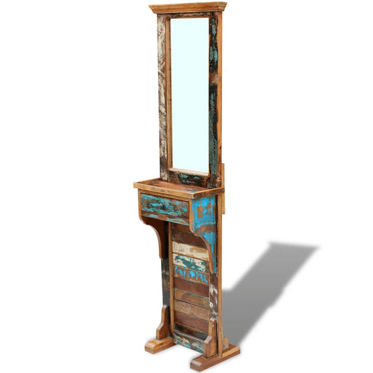 Hall Mirror Solid Reclaimed Wood 47X23X180 Cm