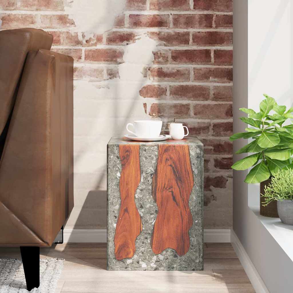 Stool Solid Teak Wood and Resin