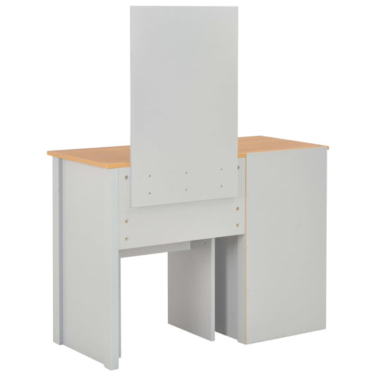 Dressing Table With Mirror And Stool Grey 104X45X131 Cm