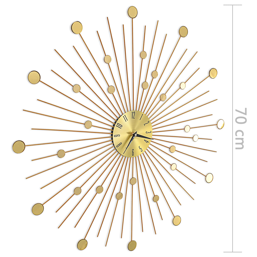 Wall Clock Metal 70 cm Golden