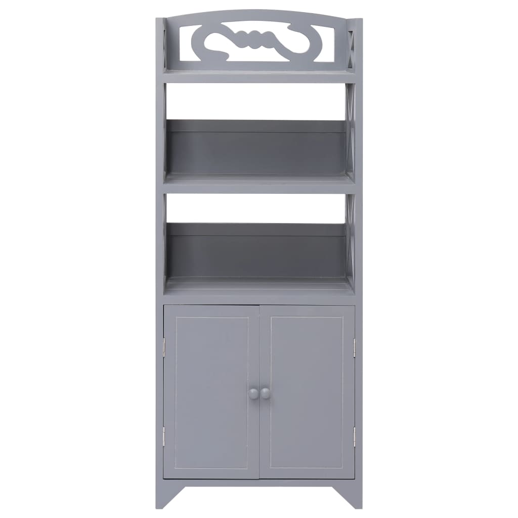 Bathroom Cabinet Grey 46x24x116 cm Paulownia Wood