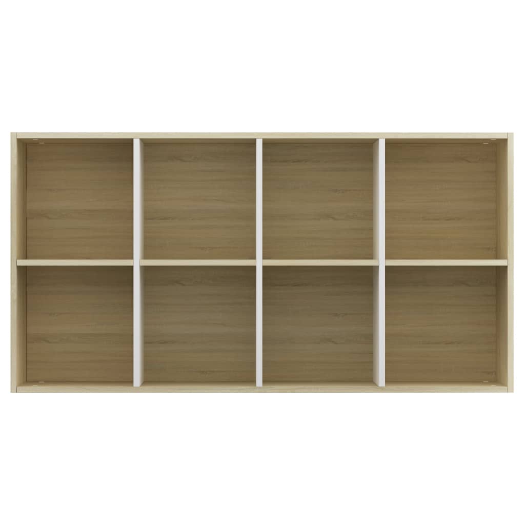 Book Cabinet/TV Cabinet White and Sonoma Oak 36x30x114 cm Engineered Wood