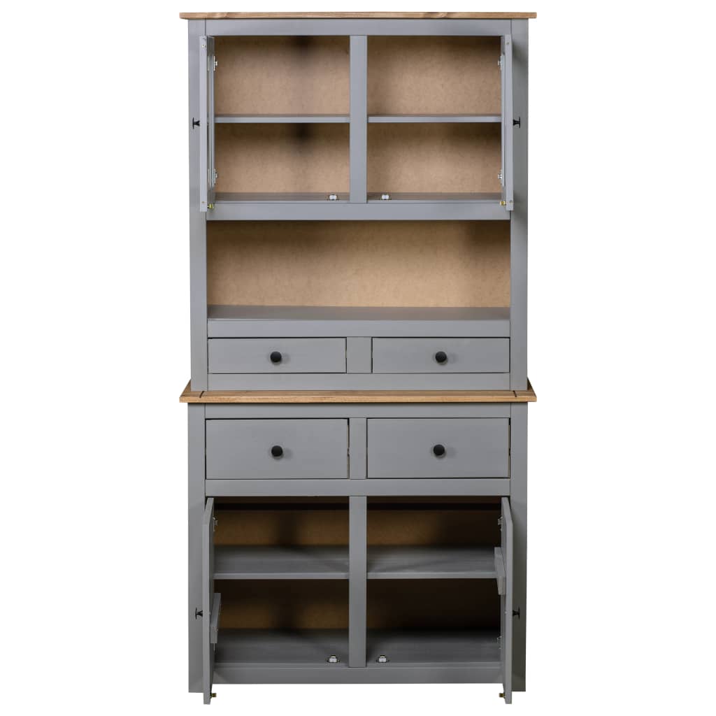 Highboard Grey 93x40.5x180 cm Solid Pine Panama Range