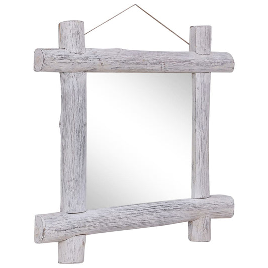 Log Mirror 70X70 Cm Solid Reclaimed Wood