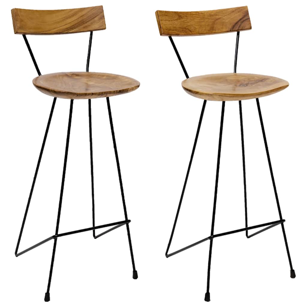 Bar Stools 2 pcs Solid Teak Wood