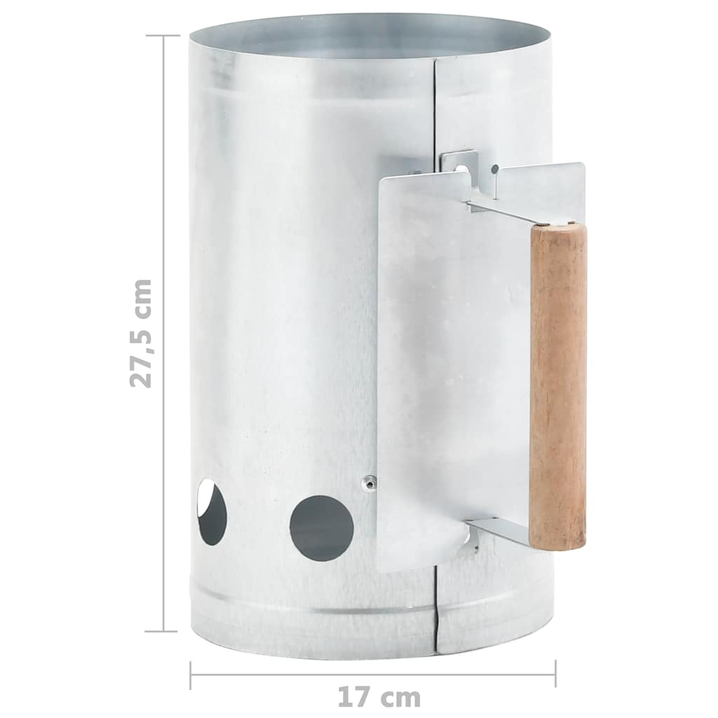 Charcoal Grill Chimney Starter Galvanised Steel