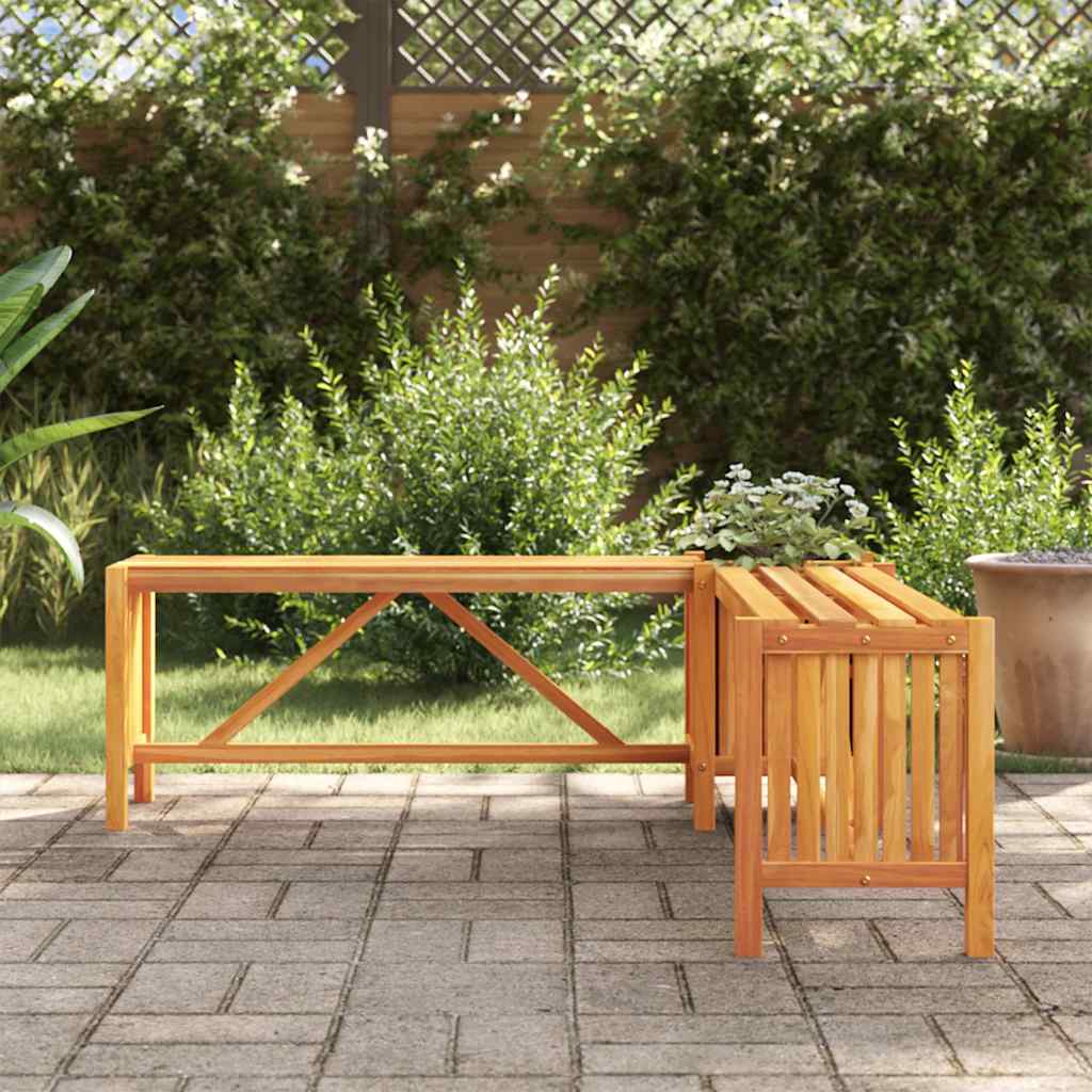 Garden Corner Bench with Planter 117x117x40cm Solid Acacia Wood