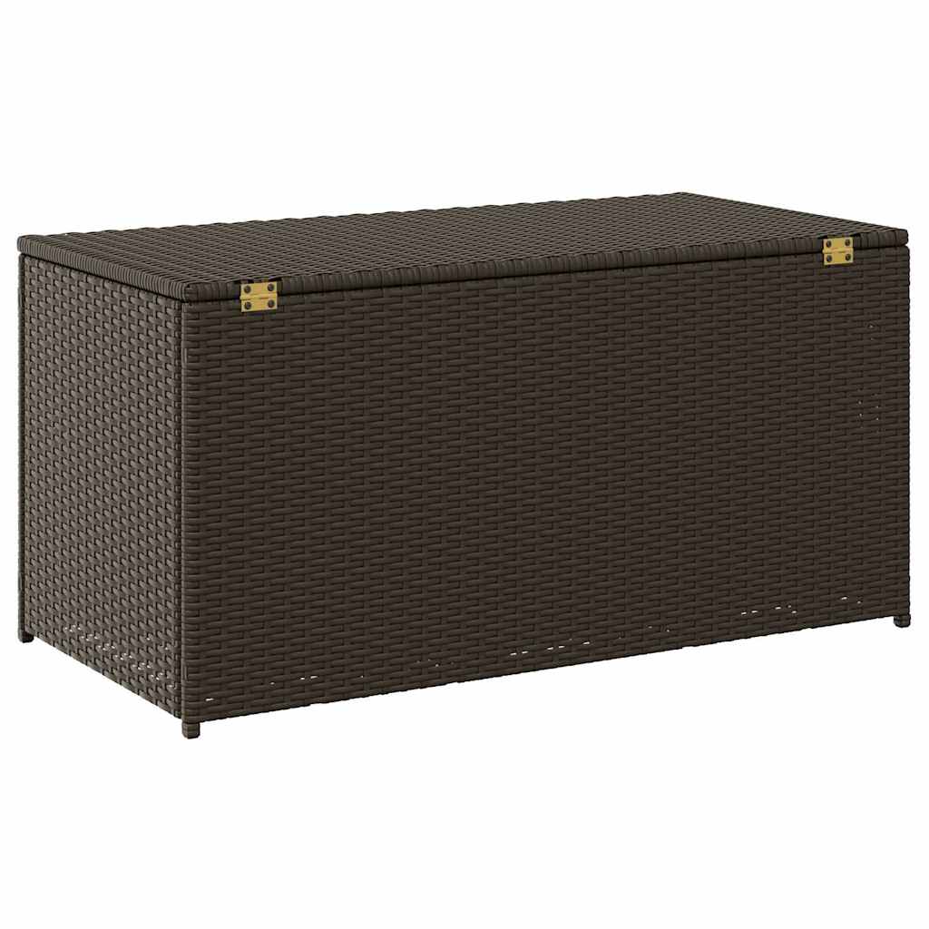 Garden Storage Box Poly Rattan 100x50x50 cm Brown