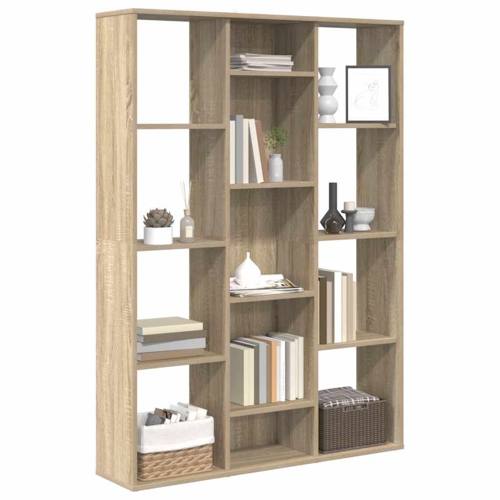 Room Divider/Book Cabinet Sonoma Oak 100x24x140 cm Engineered Wood