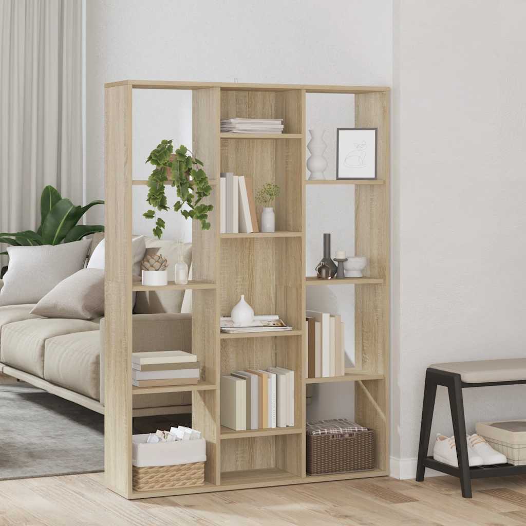 Room Divider/Book Cabinet Sonoma Oak 100x24x140 cm Engineered Wood