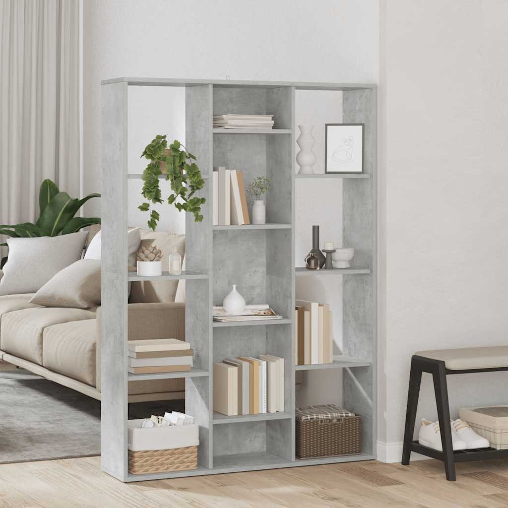 Room Divider/Book Cabinet Concrete Grey 100x24x140 cm Engineered Wood