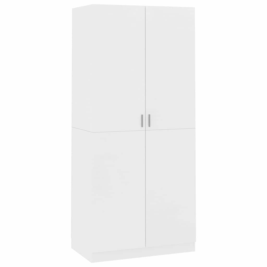 Wardrobe White 90x52x200 cm Engineered Wood
