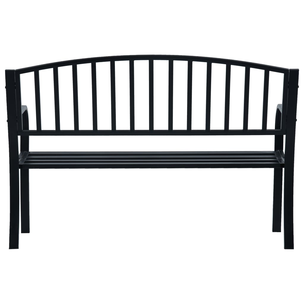 Garden Bench 125 cm Black Steel