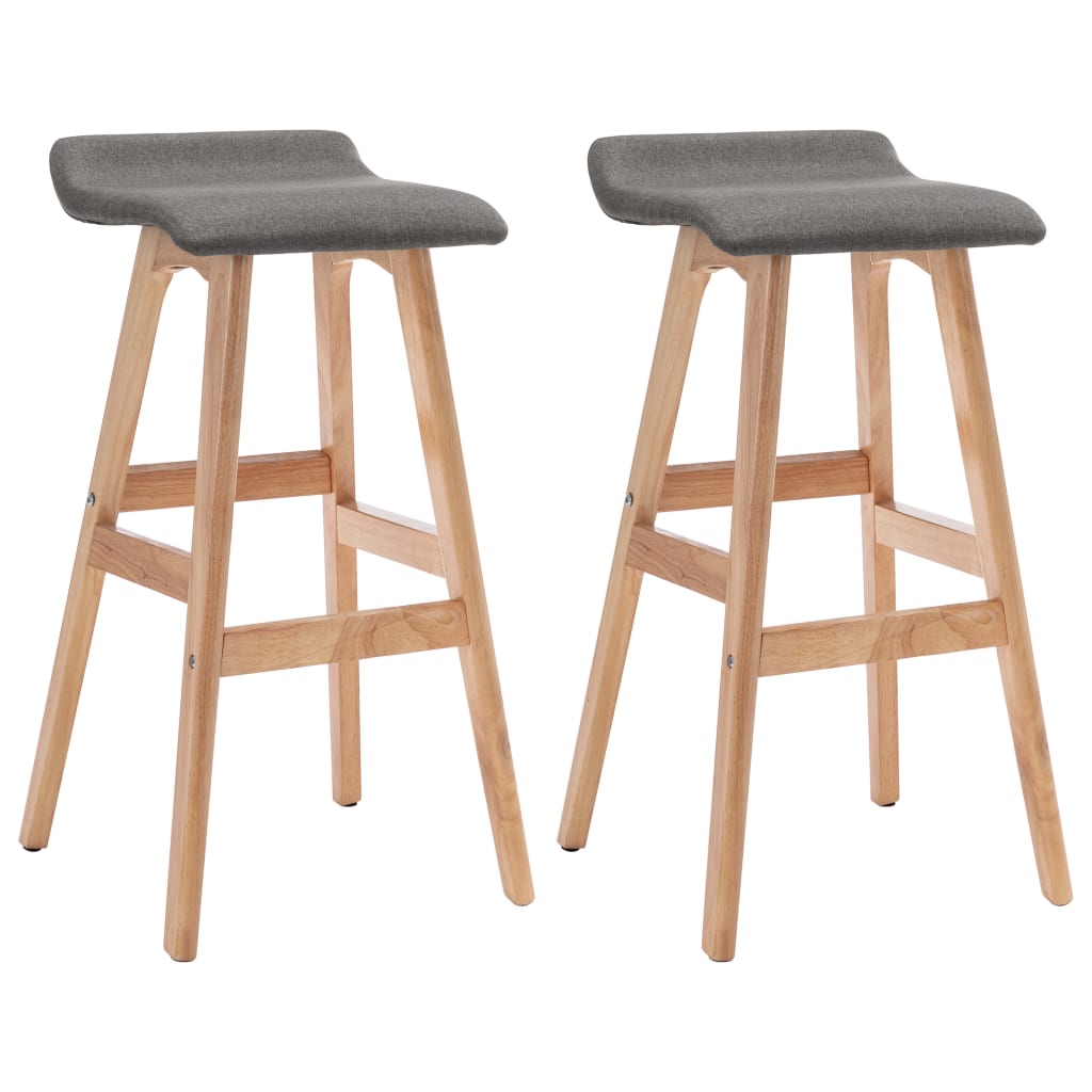 Bar Stools 2 pcs Dark Grey Fabric