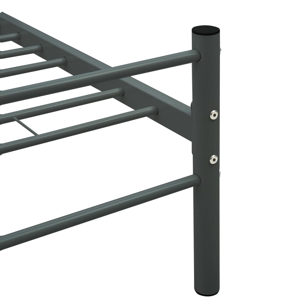 284686 vidaXL Bed Frame without Mattress Grey Metal 120x200 cm