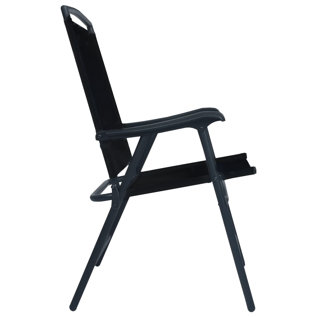 Folding Garden Chairs 2 pcs Texilene Black