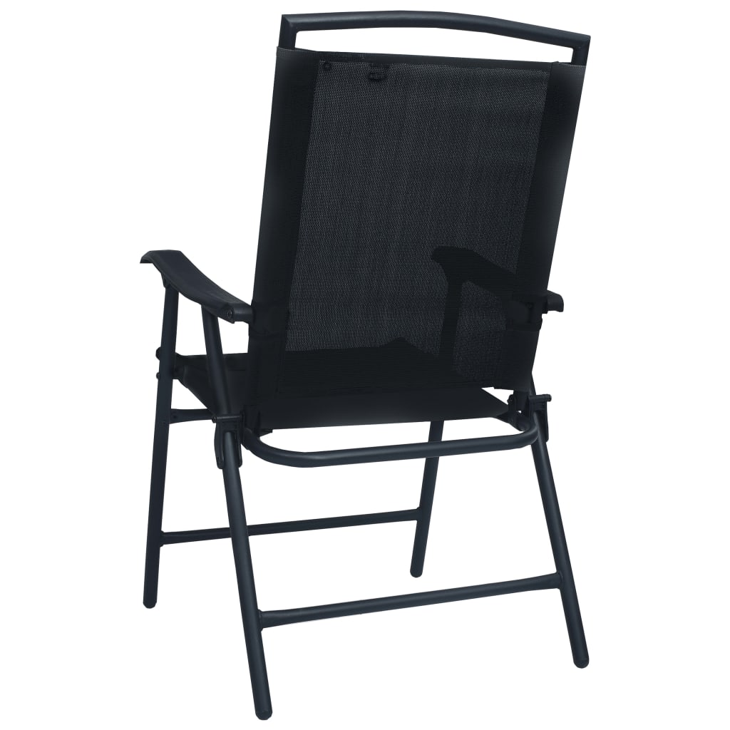 Folding Garden Chairs 2 pcs Texilene Black