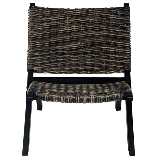 Relaxing Chair Natural Kubu Rattan And Solid Mahogany Wood