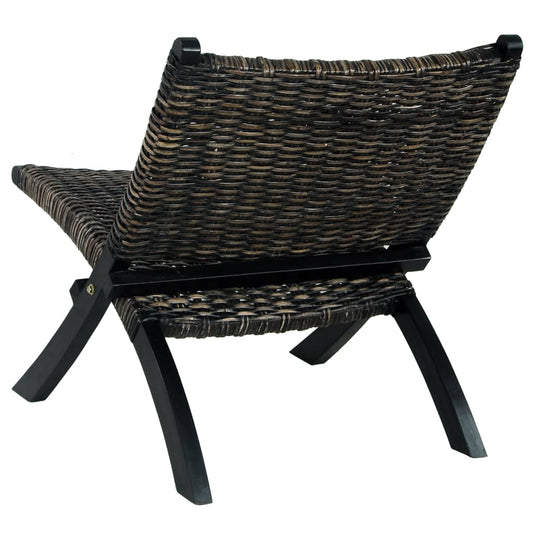 Relaxing Chair Natural Kubu Rattan And Solid Mahogany Wood