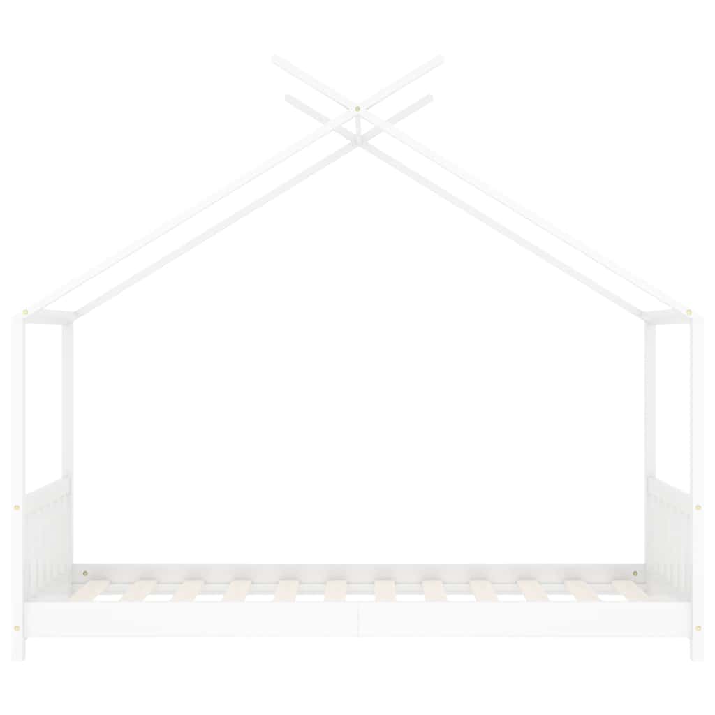 Kids Bed Frame White Solid Pine Wood 80x160 cm
