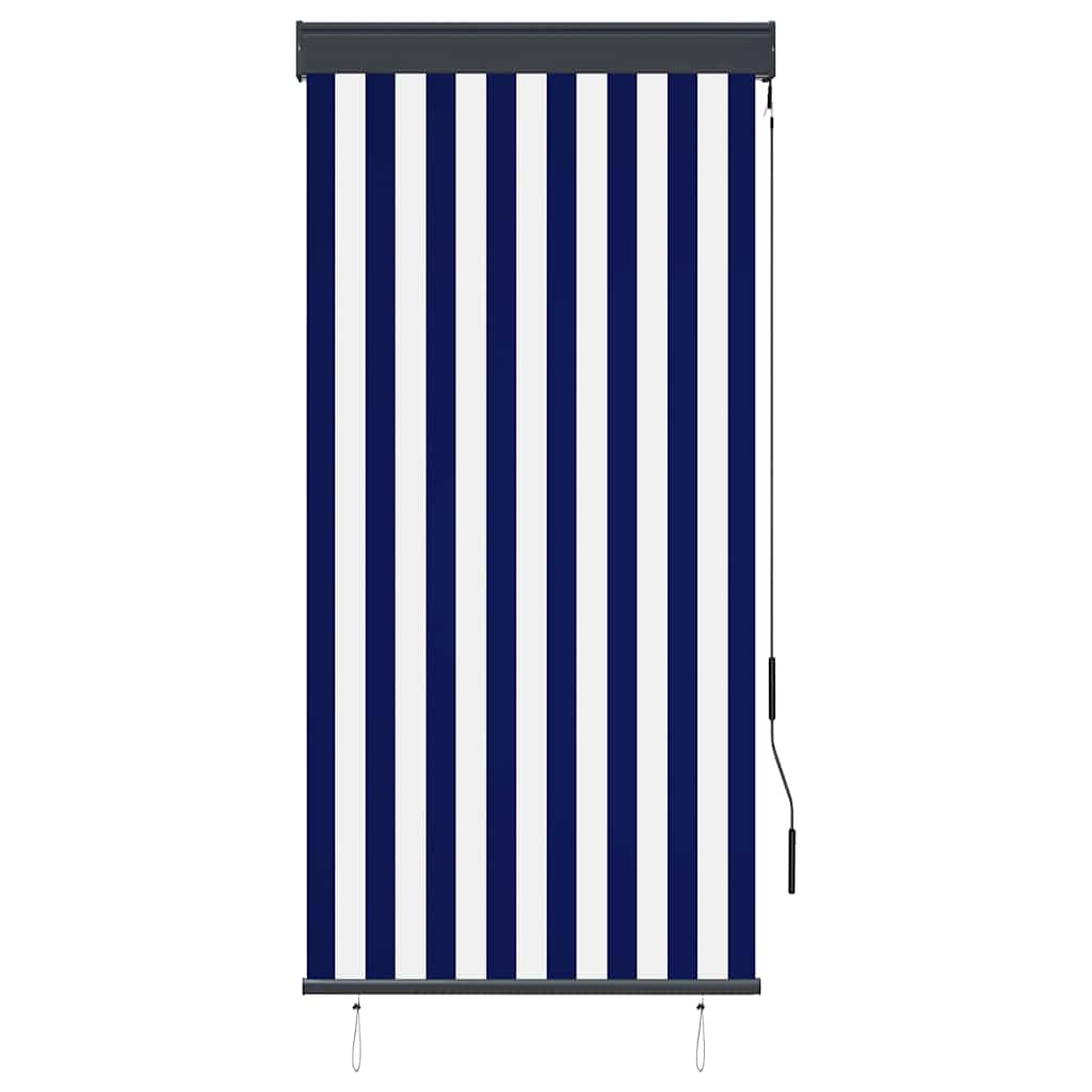 Outdoor Roller Blind 80x250 cm Blue and White