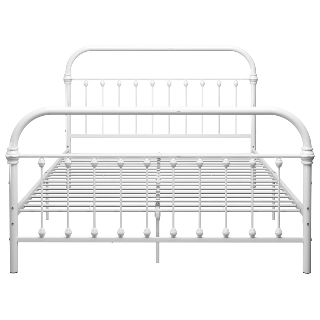 284495 vidaXL Bed Frame without Mattress White Metal 140x200 cm