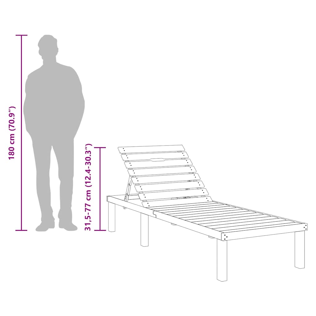 Sun Lounger Impregnated Pinewood