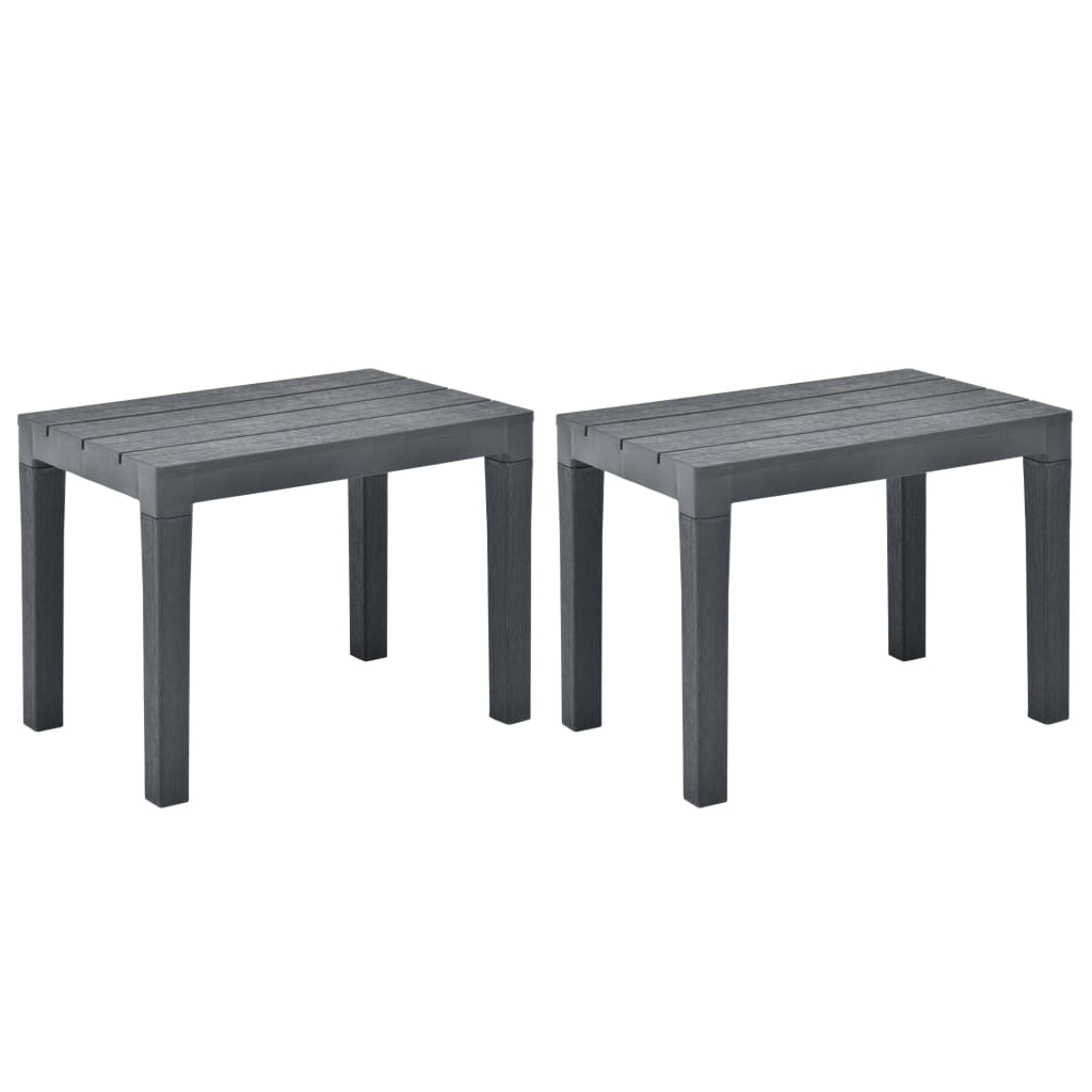 Garden Benches 2 pcs Anthracite Plastic